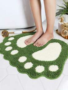 1 Miếng Dấu chân Hình dạng Sang trọng Thảm chùi chân - màu xanh lá - Xem 3