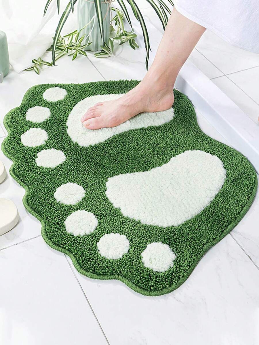 1 Miếng Dấu chân Hình dạng Sang trọng Thảm chùi chân - màu xanh lá - Xem 1