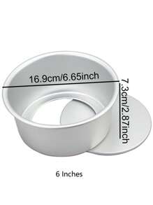 1個銀色陽極氧化鋁雪紡蛋糕模具,可拆卸底座,防黏圓形慕斯烤盤2-8英寸