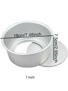 1個銀色陽極氧化鋁雪紡蛋糕模具,可拆卸底座,防黏圓形慕斯烤盤2-8英寸