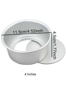 1個銀色陽極氧化鋁雪紡蛋糕模具,可拆卸底座,防黏圓形慕斯烤盤2-8英寸