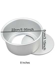 1個銀色陽極氧化鋁雪紡蛋糕模具,可拆卸底座,防黏圓形慕斯烤盤2-8英寸