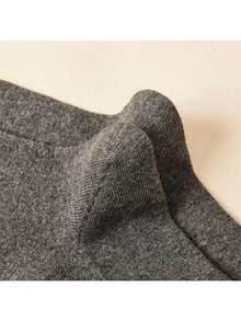 20 đôi Nam Màu thuần Vớ giữa bắp chân Đối với Giải trí Phong cách Đơn giản , Bốn - Màu xám đen - Xem 3