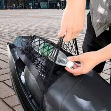 Motorcycle Cargo Net High Elastic Double Layer Motorcycle Net For Helmet Storage 10"X11" Bungee Cargo Net With Hooks Luggage Net - Black - View 5