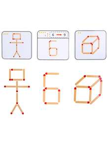 1pc Matches Puzzle Game Wooden Toys DIY, Math Geometry Board Game Thinking Match Logic Training Educational Toys, For KidsLearning Hobbies - Multicolor - View 6
