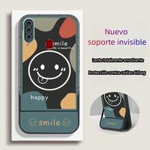 Funda Suave  con Soporte Invisible, Protector Completo Antigolpes, Funda para Samsung A20S - Flores rojas - Ver 4