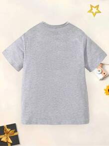 Young Girl 3pcs/Set Cute Printed T-Shirt, Round Neck Pullover Top For Spring/Summer 2024 - Multicolor - View 3