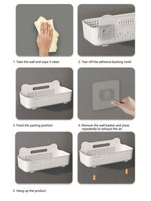 1個浴室掛壁收納架,免打孔美容用品收納架,適用於洗臉盆 - 白色 - 查看 10