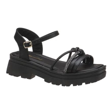 Kids Flat Sandals - Black - View 1