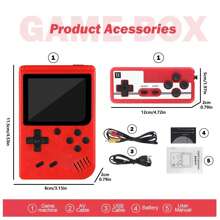 Handheld Game Console, New Version Retro Gaming Device For Kids, Compatible With TV, With Classic Russian Block Game, Portable Mini Dual Players