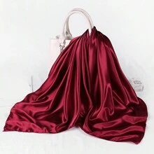Ladies' Solid Color Satin Square Scarf, 90cm, Silk-Like Shawl, Neckerchief, Headscarf Casual Bandana Headband Fashion Hairband