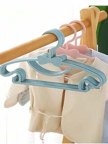10pcs Kid's Clothes Hanger, Infant Multipurpose Hanger, Newborn Baby Home Anti-Slip And Traceless Drying Rack - Dusty Blue - View 5