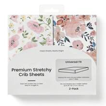 Baby Crib Sheets For Boys Girls (2 Packs)-Hypoallergenic, Silky Comfort, Buttery Soft, Calming Effect, All-Season Jersey-Knit Sheets, 9'' Extra Deep Pocket(Meredith Allover Floral & Pale Pink) - Comfy and Cute Sheets - View 1
