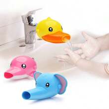 Kids Faucet Extender, Cute Cartoon Silicone Hand Washing Device, Water Guide Groove Extension For Babies - Blue - View 2