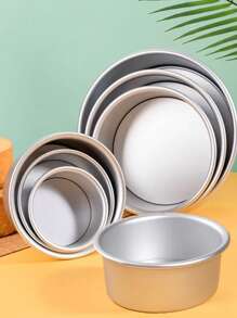 1個銀色陽極氧化鋁雪紡蛋糕模具,可拆卸底座,防黏圓形慕斯烤盤2-8英寸