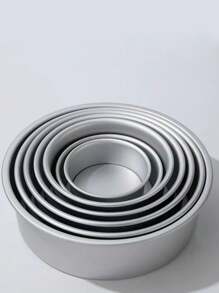 1個銀色陽極氧化鋁雪紡蛋糕模具,可拆卸底座,防黏圓形慕斯烤盤2-8英寸