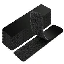 4pcs Square Sofa Fasteners With Strong Adhesive Tape, Black & White Nylon Self-Adhesive Double Sided Tape, Punchable Round Corner , Can Be Cut Into Pieces, With Hook And Loop Fastener