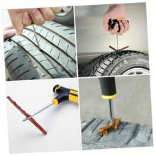 輪胎修復套件,包括車輪緊急修復工具和供應品,基礎輪胎修理套件,輪胎刺穿修理套件,車輛、卡車、摩托車、atv、utv、拖拉機適用的鋼絲繩橡膠塞工具 - 彩色 - 查看 6