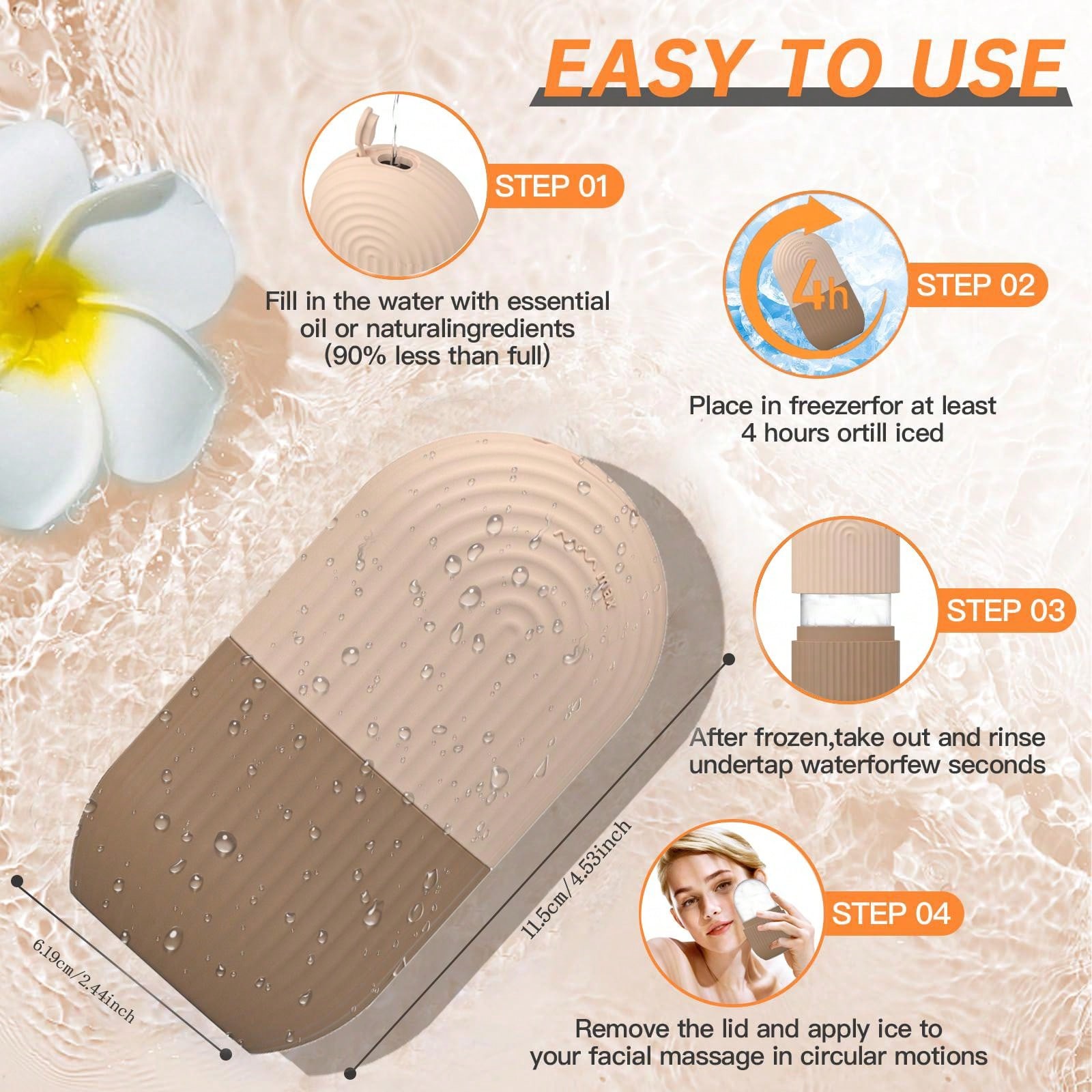 Ice Roller Tightens Skin And Reduces Swelling In Eye Area. Cold Therapy