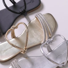 Women Flat Sandals - 金色 - 查看 2