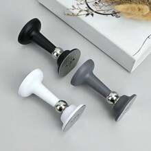 1 Peça Fixador de Porta Silicone Magnético e Silencioso com Função Anti-Colisão, Sem Necessidade de Perfuração, Adequado para Montagem na Parede/Piso, Apoio de Porta para Manter a Porta Aberta, Fixador de Porta Sem Perfuração, Disponível em Preto, Cinza ou Branco