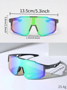 0150688630001-X9337 1pc Men's Pink Multi-Material Mechanic Mask Shape Fashion Glasses For Outdoor Cycling Sports (With EVA Case, Cleaning Cloth & Glasses Strap) Beach Accessories Glasses Shades Looks Street Style And Suit For Sweater Jacket Sweatshirt Hoodie Leather Pants And Cargo PantsY2K Festival For Summer Beach Vacation, Outdoor, Travel
