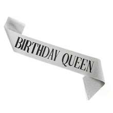 1 pieza Cinturón plateado con flecos dorados y correa para el hombro para fiesta de cumpleaños, cinturón de reina de cumpleaños decorativo para niña - Plateado - Ver 3