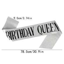 1 pieza Cinturón plateado con flecos dorados y correa para el hombro para fiesta de cumpleaños, cinturón de reina de cumpleaños decorativo para niña - Plateado - Ver 2