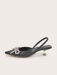 Của phụ nữ Pha lê Loại bướm Và Mèo Cao gót Dép xăng đan , Sành điệu Và Thanh lịch Pointed Toe Giày cao gót Kitten , Con la Đối với Yến tiệc , Các bữa tiệc Và Đám cưới In Mùa Xuân Và Mùa hè - màu đen - Xem 5