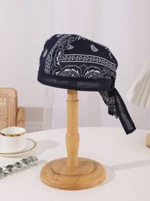 1入組男女皆宜的印花海盜帽，帶後綁頭巾，適用於休閒和運動 - 藏蓝色 - 查看 3