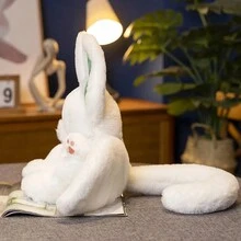 1pc White Bat Bunny Plush Doll With Wings, Rabbit Doll Decoration - Multicolor - View 7