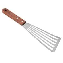 1pc Stainless Steel Fish Spatula With Wooden Handle For Home Kitchen, Heat-Resistant Pancake Turner, Cooking Utensil And Fish Flipping Tool - Silver - View 3
