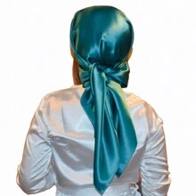 Ladies' Solid Color Satin Square Scarf, 90cm, Silk-Like Shawl, Neckerchief, Headscarf Casual Bandana Headband Fashion Hairband