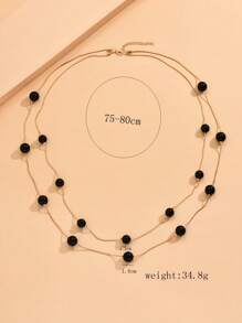 1入組時尚石頭裝飾長項鍊適用於女士日常裝飾