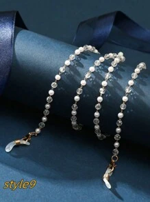 高雅1入組新款時尚金屬珍珠口罩&眼鏡雙用水晶鏈，帶延長鏈，抗丟失口罩掛繩，可掛於頸部（注：不含眼鏡） - 多色 - 查看 20