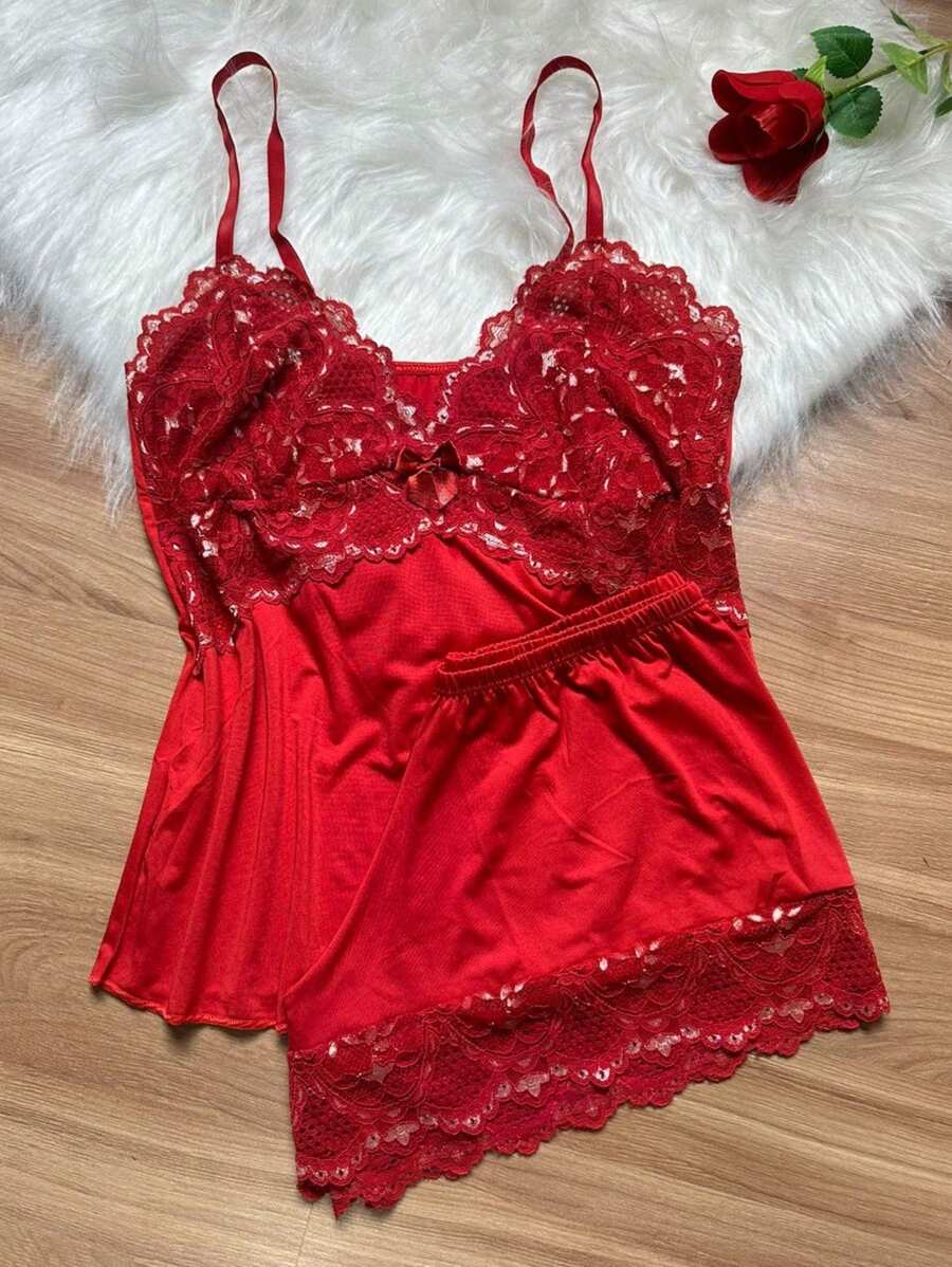 Women Pajama Sets - Red - View 1