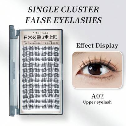 Amortals Ermutuo Faux Eyelashes Sunflower Style Natural Looking Curling Upper & Lower Lashes For Beginners, Not Easily Deformed