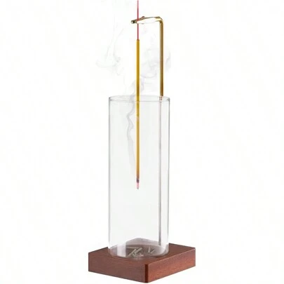 1入組香爐,包括帶可拆卸玻璃灰捕的香插座,可以避免飛灰散落,適用於家居裝飾、瑜伽、spa,獨特香爐