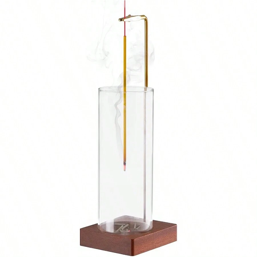 1pc Incense Holder, Including Stick Holder With Detachable Glass Ash Catcher, Anti-Fly Ash Technology For Home Decor, Yoga, Spa, Unique Incense Burner Gifts Birthday Graduation