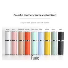 furio 奢华皮革包覆金属香水雾化器便携式迷你可填充香水瓶旅行装喷雾瓶配件 5 毫升/0.17 盎司 - 彩色 - 查看 5