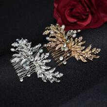1 chiếc lược cài tóc đính đá sang trọng dành cho nữ, phụ kiện tóc cô dâu bằng hợp kim vàng/bạc cho đám cưới, tiệc tùng, sử dụng hàng ngày và ngày Valentine. - Nhiều màu - Xem 4