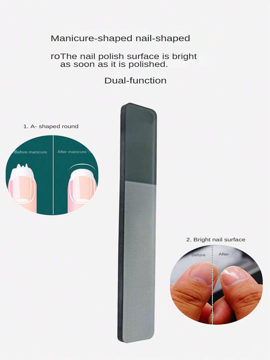 Máy đánh bóng móng tay bằng thủy tinh Nano, Máy đánh bóng móng tay cho móng tay, móng chân tự nhiên, Quà tặng chăm sóc móng tay cho nam nữ Dụng cụ làm móng tay - màu đen - Xem 1
