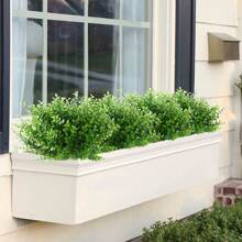 1/2/3/4/5/6/7/8/9/10支仿真花，户外逼真塑料植物，抗紫外线，不褪色，适用于花园、门廊、窗台、花盆装饰 - 綠色 - 查看 3