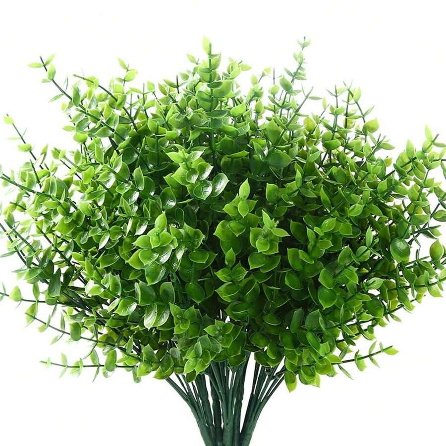 1/2/3/4/5/6/7/8/9/10pcs Artificial Flowers, Outdoor Realistic Plastic Plants, UV Resistant, Non-Fading, Decorative For Garden, Porch, Window Sill, Planter - Green - View 1