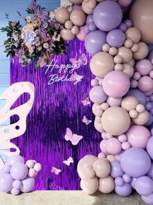 1pc Purple Sequin Curtain Backdrop Decor For Birthday Party,Christmas - Purple - View 5