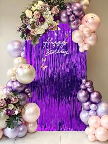 1pc Purple Sequin Curtain Backdrop Decor For Birthday Party,Christmas - Purple - View 1
