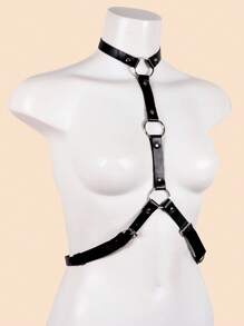 Gothic Artificial Leather Harness Belt For Women, Adjustable Fetish Lingerie Straps Fashion Accessory, Unique Gift For Party Outfit