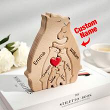 1 pieza Rompecabezas de madera personalizado de familia de osos, rompecabezas de madera personalizado de familia de osos, rompecabezas de madera personalizado con 1-8 nombres, rompecabezas de familia de osos de madera, decoración del hogar, regalo conmemorativo de rompecabezas familiar, regalo de familia animal para el hogar, regalo de boda, regalo de aniversario, regalo del Día del Padre, regalo del Día de la Madre, regalo de San Valentín, regalo para mamá/papá, regalo para decoración de la sala familiar