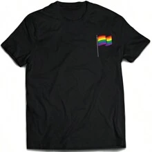 Camiseta bandeira LGBTQIA+ Camisa Lgbt Pride love good vibes - Preto - Visão 1