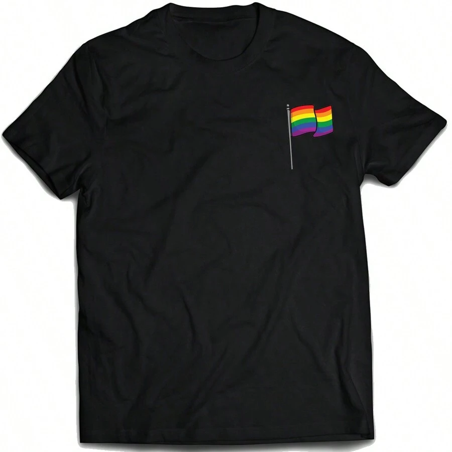 Camiseta bandeira LGBTQIA+ Camisa Lgbt Pride love good vibes - Preto - Visão 1